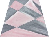 Modern, laagpolig vloerkleed Beta - roze - 80x150 cm