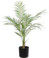Groene areca palm/goudpalm kunstplant in zwarte kunststof pot 60 cm - Dypsis Lutescens - Woondecoratie