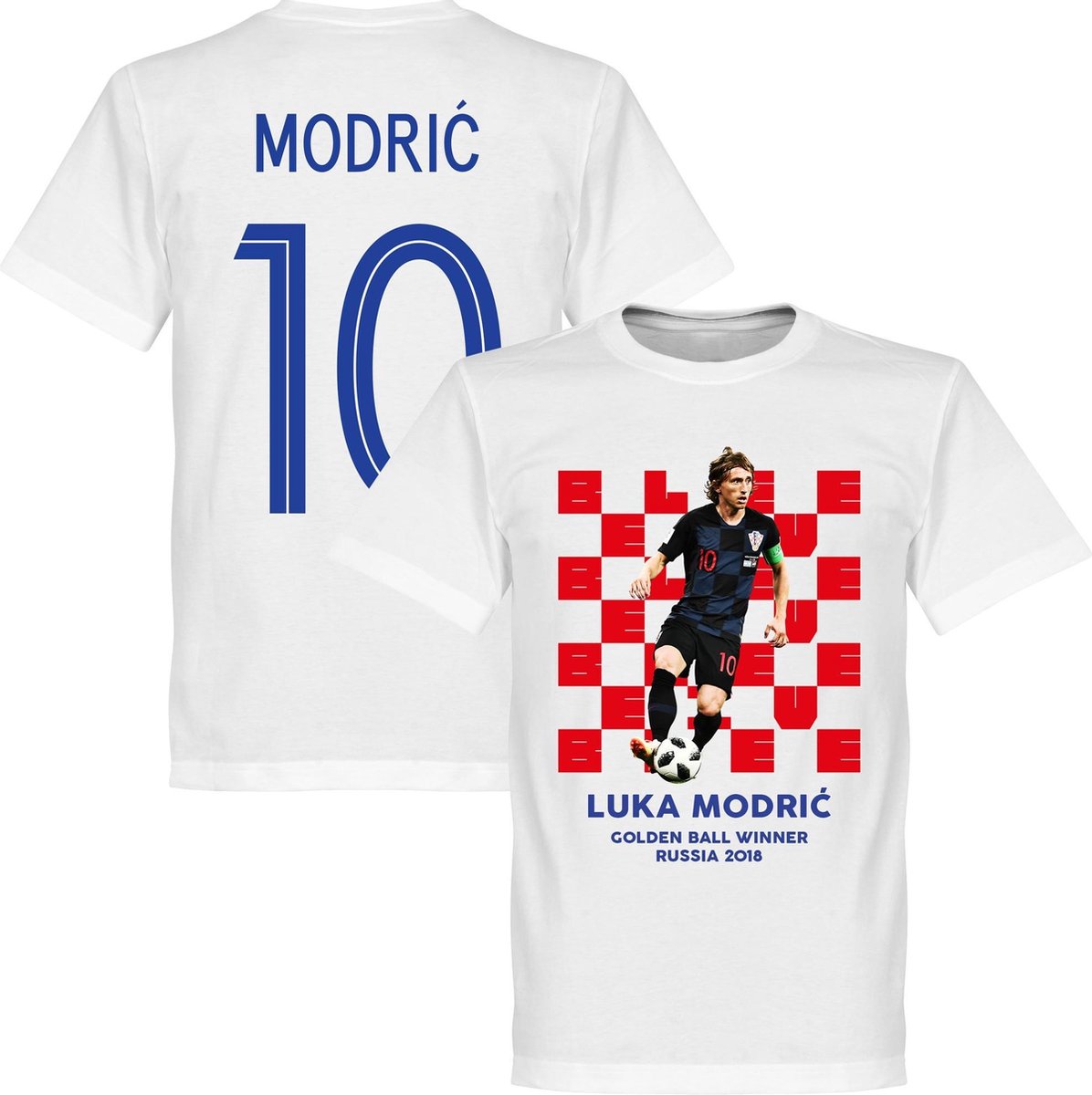 Kroatië Modric Golden Ball World Cup 2018 T-Shirt - Wit - XXL