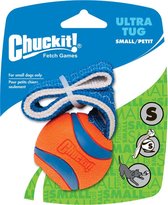 Chuckit Ultra Tug – Honden apporteerspeelgoed – Honden bal Small ø5cm – Geschikt voor middelgrote honden - Drijft op Water – Oranje/Blauw