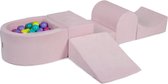 MeowBaby® Foam Speelset met ballenbak Roze incl 100 ballen: Violet, Licht Roze, Geel, Turquoise