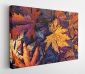 Onlinecanvas - Schilderij - Colorful Leaves In Autumn Season Art Horizontal Horizontal - Multicolor - 40 X 50 Cm