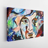 Stained Glass Forever series. Backdrop composed of color fragments, shape patterns and symbols and suitable for use in the projects on art, space division and design - Modern Art C