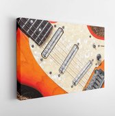 Onlinecanvas - Schilderij - A Close Up An Electric Guitar Art Horizontal Horizontal - Multicolor - 60 X 80 Cm