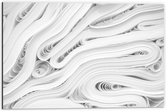 Dibond - Wit Papier - 60x40cm Foto op Aluminium (Wanddecoratie van metaal)