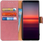 KHAZNEH Sony Xperia 5 II Hoesje Portemonnee Book Case Roze