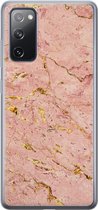 Leuke Telefoonhoesjes - Hoesje geschikt voor Samsung Galaxy S20 FE - Marmer roze goud - Soft case - TPU - Marmer - Roze