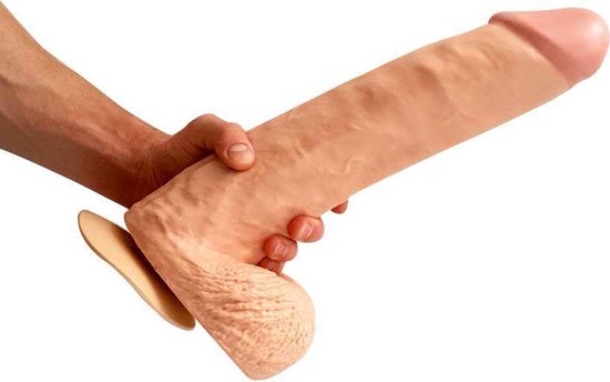 Gode ​​réaliste HUNG'R - Bruno - Beige - Longueur 36,00 cm - Diamètre Ø 7,70 cm.