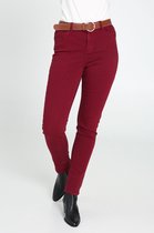 Cassis Dames Cassis - Slim broek en riem in kunstleer - Sportbroek - Maat 40