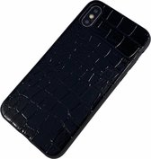 Apple iPhone X / Xs - luxe slangen hard hoesje Isabel zwart - Geschikt voor