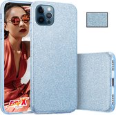 EmpX.nl Apple iPhone 11 Pro Glitter Hoesje Blauw | Glamour case | Siliconen | Glitter hoesje | Telefoonhoesje | Cadeau | BlingBling Cover