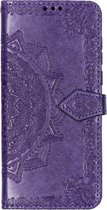 Mandala Booktype Motorola One Vision hoesje - Paars