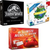 Spellenset - 3 stuks - Jurassic World the boardgame & Ik hou van Holland Bordspel & De slimste Mens Ter Wereld