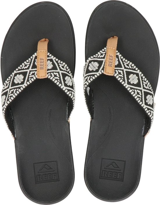 Reef Ortho Woven Dames Slippers - Black/White - Maat 36 | bol.com