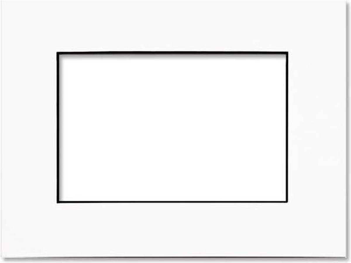Passepartout Wit/Zwart Kern - Buitenmaat 27,9x35,6cm (10 stuks)