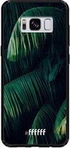 Samsung Galaxy S8 Hoesje TPU Case - Palm leaves dark #ffffff