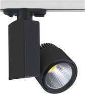 LED Railverlichting - Track Spot - 23W 1 Fase - Rond/Rechthoek - Natuurlijk Wit 4200K - Mat Zwart Aluminium - BES LED