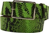 Groene riem - Fluo Python Green  Dames riem - Broekriem Dames - Dames riem -  Dames riemen - heren riem - heren riemen - riem - riemen - Designer riem - luxe