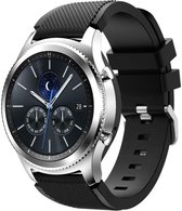 Siliconen Smartwatch bandje - Geschikt voor  Samsung Gear S3 silicone band - zwart - Horlogeband / Polsband / Armband