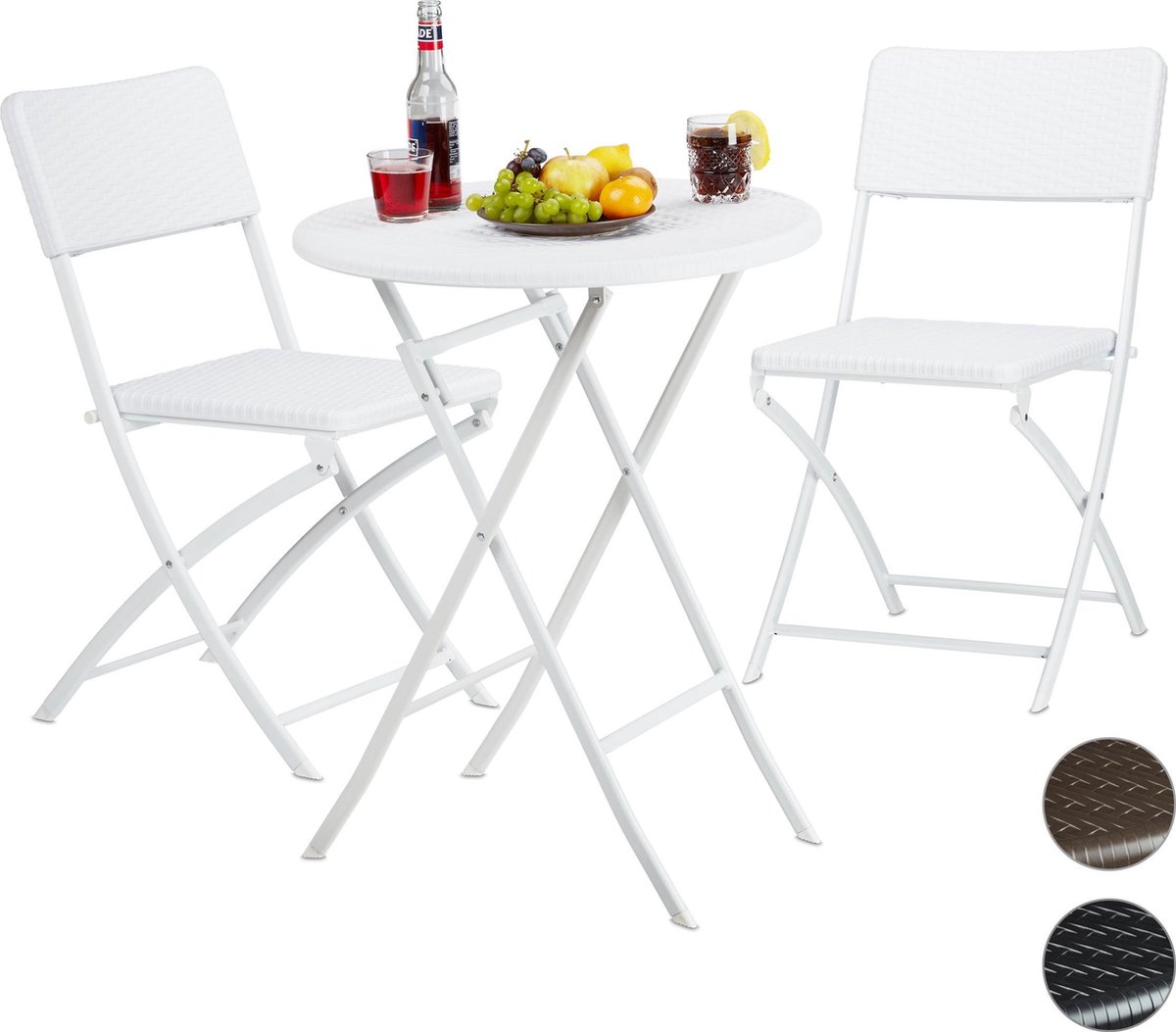 Bistroset Capistrello 3-delig tuintafel met 2 tuinstoelen casa.pro