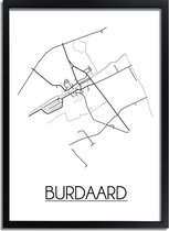 Burdaard Plattegrond poster A2 + Fotolijst Zwart (42x59,4cm) - DesignClaud