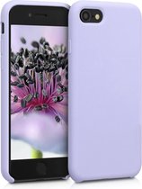 kwmobile telefoonhoesje voor Apple iPhone SE (2022) / SE (2020) / 8 / 7 - Hoesje met siliconen coating - Smartphone case in pastel-lavendel
