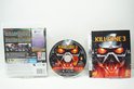 Jeu Killzone 3 sur PlayStation 3 : dos de la jaquette, disque du jeu et livret.