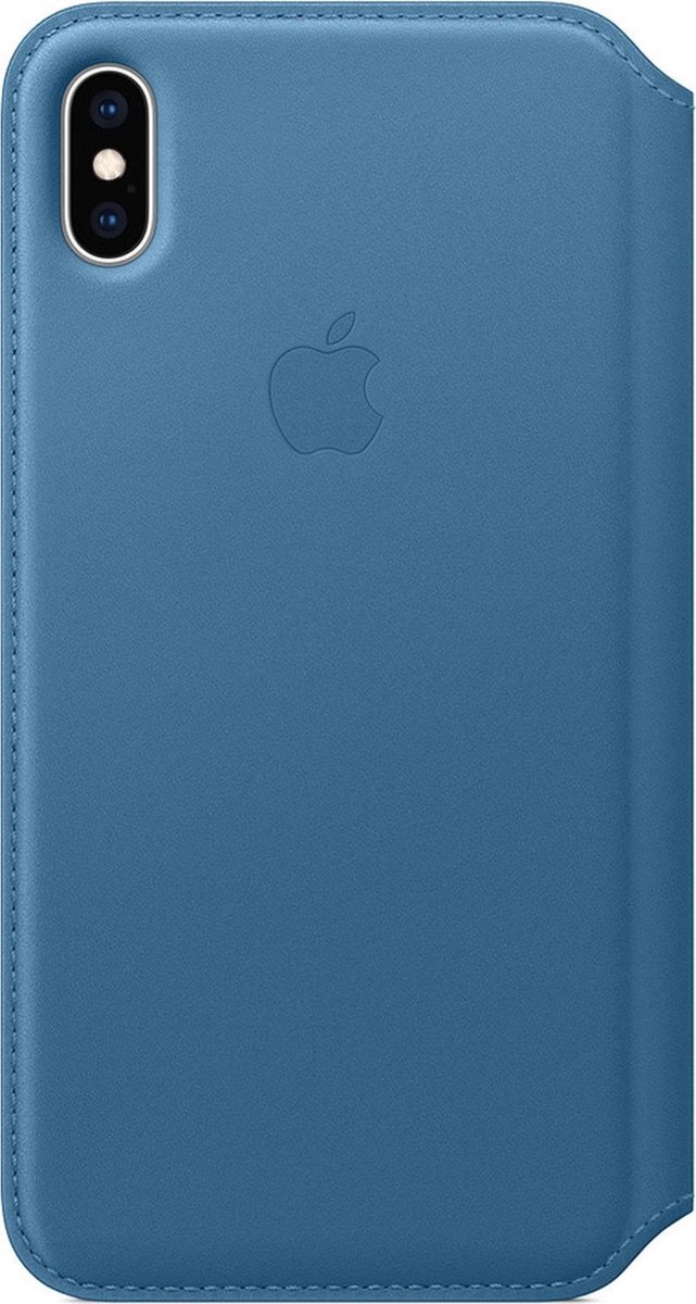 Apple Leren Folio Hoesje voor iPhone Xs Max - Blauw