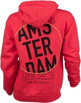 Amsterdam Originals Hoodie Unisex Red Maat Large Amsterdam Doelensluis