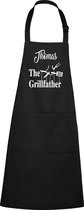 mijncadeautje - luxe keukenschort - The Grillfather - met naam - zwart