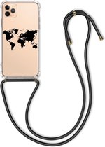 kwmobile telefoonhoesje voor Apple iPhone 11 Pro Max - Hoesje met koord in zwart / transparant - Back cover voor smartphone