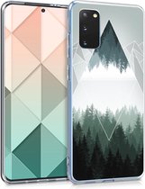 kwmobile telefoonhoesje voor Samsung Galaxy S20 - Hoesje voor smartphone in groen / wit / grijs - Bos en Bergen design