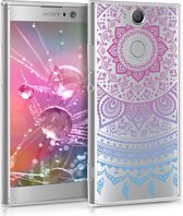 kwmobile telefoonhoesje voor Sony Xperia XA2 - Hoesje voor smartphone in blauw / roze / transparant - Indian Sun design