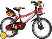 monopoli 14 inch 21 cm jongens v-brakes rood/geel