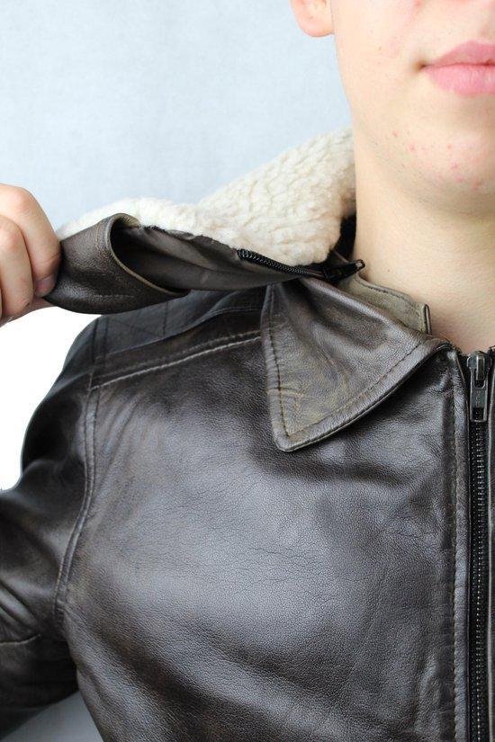 Veste Pilot en cuir d'agneau véritable marron Urban 5884 -2XL