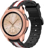 Siliconen Smartwatch bandje - Geschikt voor  Samsung Galaxy Watch 42mm Special Edition band - zwart/wit - Horlogeband / Polsband / Armband