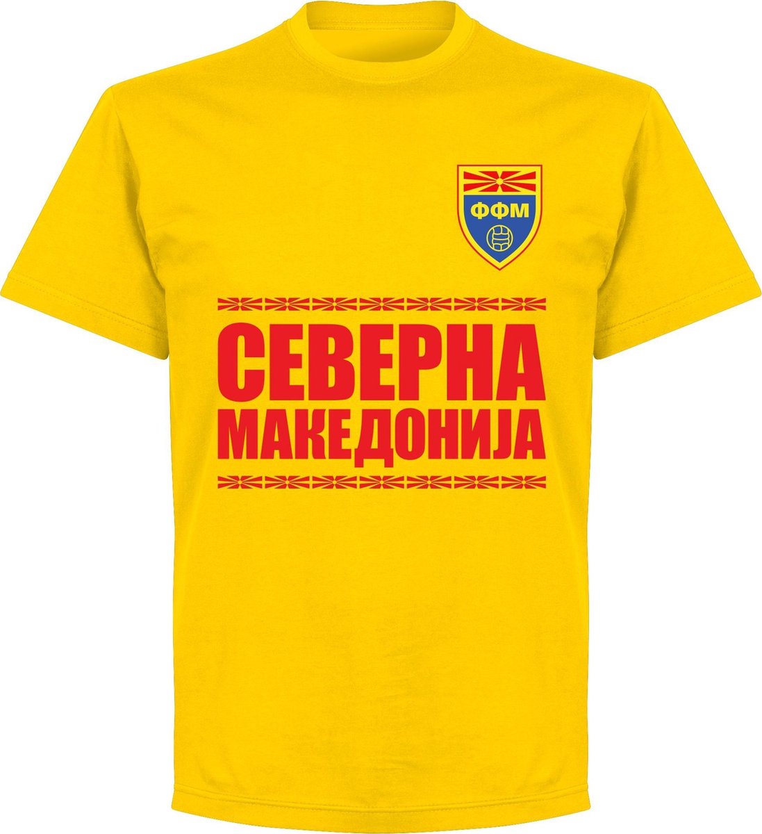 Noord Macedonië Team T-Shirt - Geel - XXL