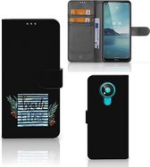 Telefoonhoesje Nokia 3.4 Wallet Bookcase met Quotes Boho Beach