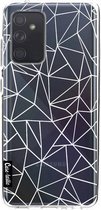 Casetastic Samsung Galaxy A52 (2021) 5G / Galaxy A52 (2021) 4G Hoesje - Softcover Hoesje met Design - Abstraction Outline White Transparent Print