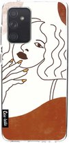 Casetastic Samsung Galaxy A52 (2021) 5G / Galaxy A52 (2021) 4G Hoesje - Softcover Hoesje met Design - Line Art Woman Print