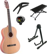 LaPaz C30N klassieke gitaar 4/4-formaat naturel + statief + accessoires