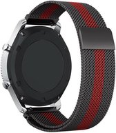 Milanees Smartwatch bandje - Geschikt voor  Samsung Galaxy Watch Milanese band 42mm - zwart/rood - Horlogeband / Polsband / Armband