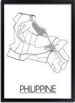 Philippine Plattegrond poster A2 + Fotolijst Zwart (42x59,4cm) - DesignClaud
