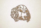 Line Art - Hond - Cocker Spaniel - M - 60x70cm - Eiken - geometrische wanddecoratie