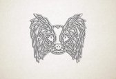 Line Art - Hond - Papillon - XS - 25x29cm - EssenhoutWit - geometrische wanddecoratie