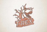 Wanddecoratie - T-Rex 3D dinosaur - S - 50x45cm - Multiplex - muurdecoratie - Line Art