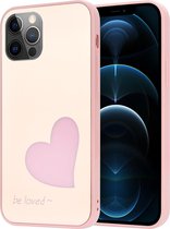 ShieldCase geschikt voor Apple iPhone 12 / 12 Pro - 6.1 inch hoesje met roze hartje