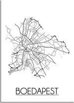 Boedapest Plattegrond poster A2 (42x59,4cm) - DesignClaud