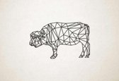 Line Art - Stier 1 - S - 37x60cm - Zwart - geometrische wanddecoratie