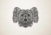 Line Art - Hond - Skyeterrier - XS - 24x30cm - Zwart - geometrische wanddecoratie